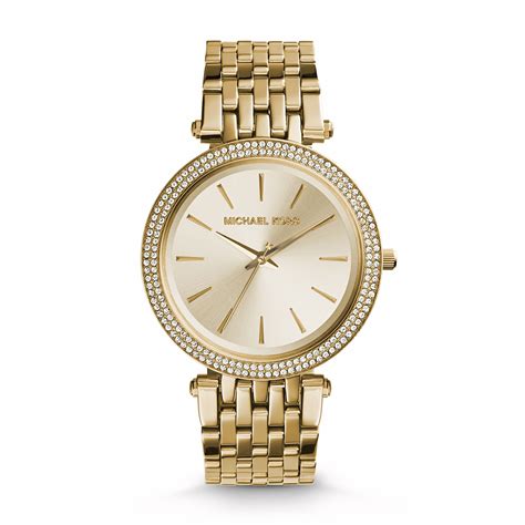 michael kors darci pavé gold-tone watch